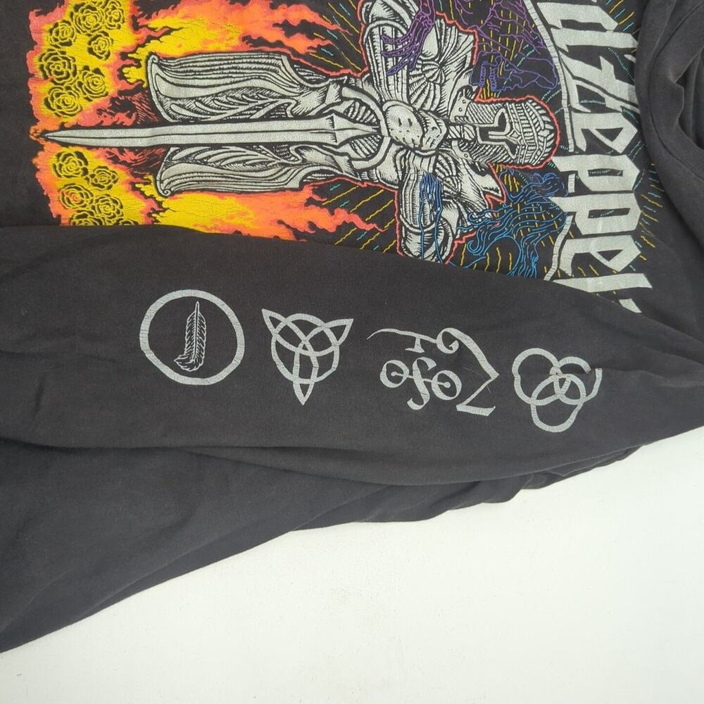 Vintage Led Zeppelin 1990s Hanes Heavyweight Band Long Sleeve Size Large - Picture 5 of 14